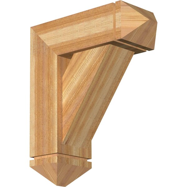 Ekena Millwork Traditional Arts and Crafts Rough Sawn Bracket w/ Offset Brace, Western Red Cedar, 8"W x 22"D x 26"H BKT0806X22X26TRA03RWR - main